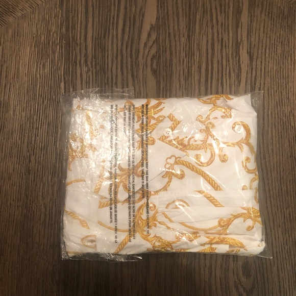 GANNI PRINTED COTTON POPLIN GATHERED PANEL WIDE MINI SHIRT DRESS, size 36 & 42 - Picture 2 of 6